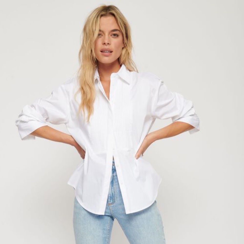 Dynamite Poplin Tuxedo Shirt NWOT